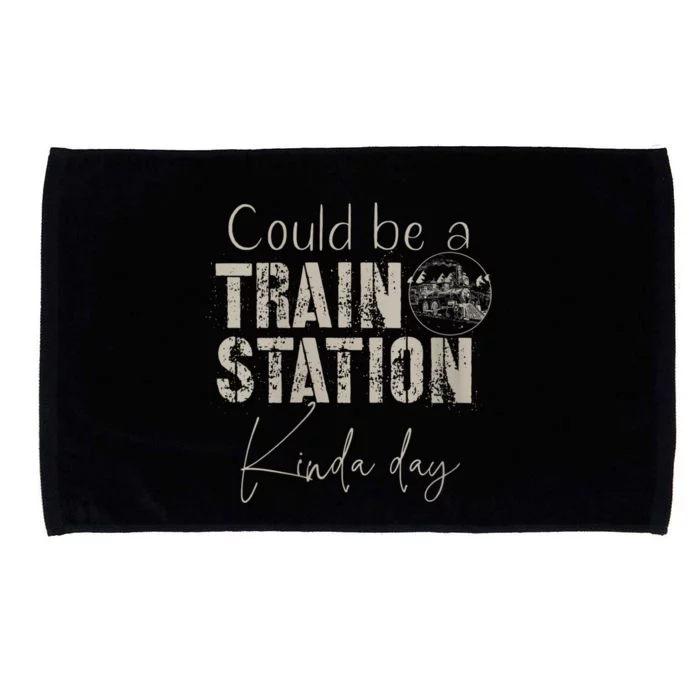 Womens Vintage Distress Could Be A Train Station Kinda Day Microfiber Hand Towel