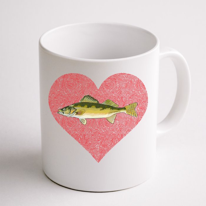 Walleye Valentines Day Fish Love Fingerprint Great Gift Front & Back Coffee Mug