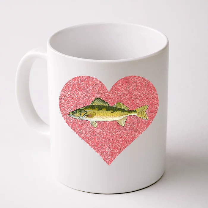 Walleye Valentines Day Fish Love Fingerprint Great Gift Front & Back Coffee Mug