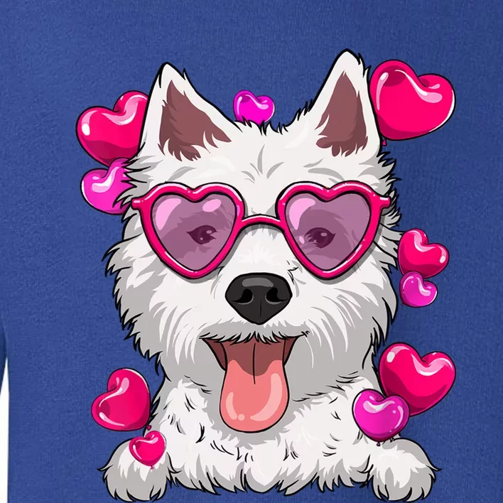 Westie Valentines Day Heart Glasses Funny Dog Lover Cute Gift Toddler Sweatshirt