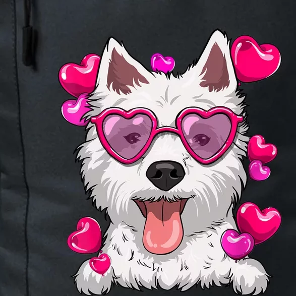 Westie Valentines Day Heart Glasses Funny Dog Lover Cute Gift Daily Commute Backpack