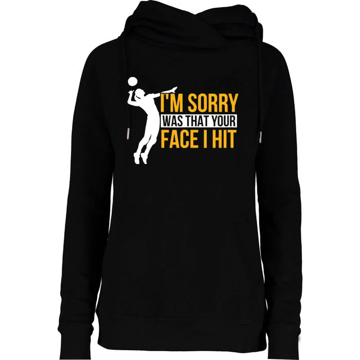 Wo Volleyballer Funny Volleyball Womens Funnel Neck Pullover Hood