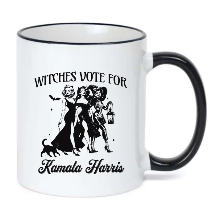 Witches Voting For Kamala Harris Black Color Changing Mug