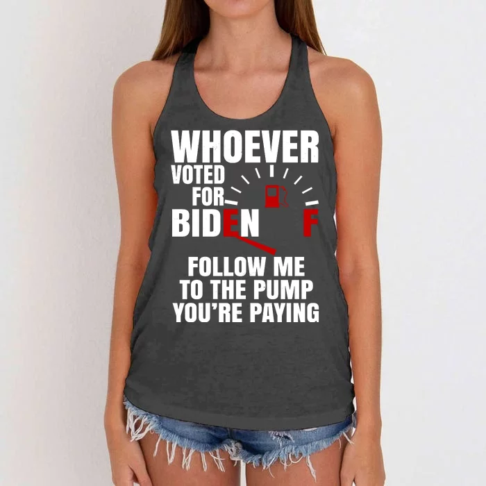 Whoever Voted For Biden You're Paying Funny Women's Knotted Racerback Tank