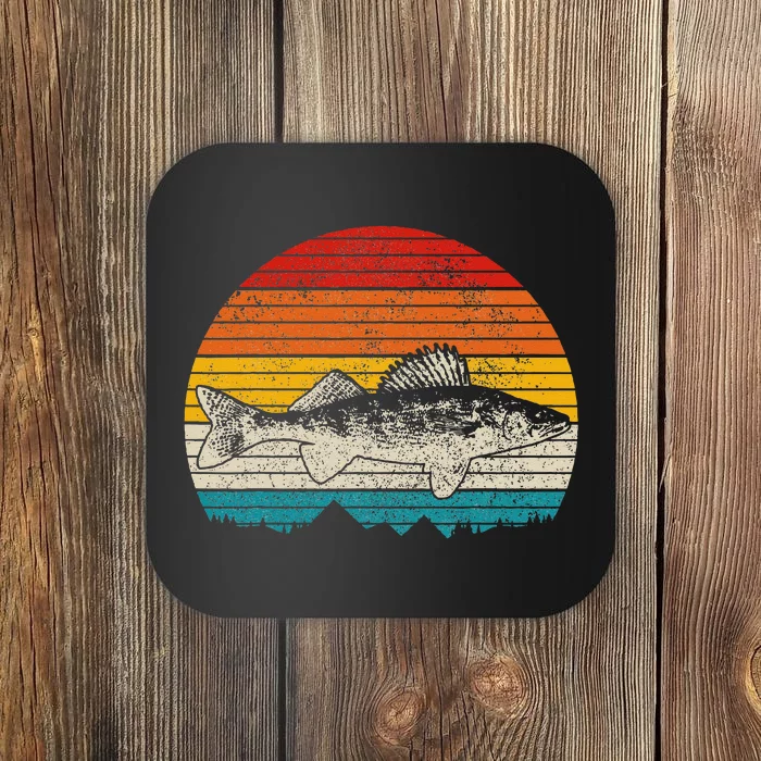 Walleye Vintage Fishing Men Walleye Fisherman Fish Coaster