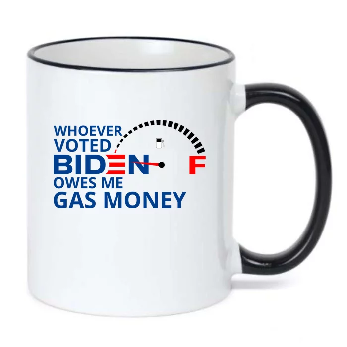 Whoever Voted For Biden Owes Me Gas Money Black Color Changing Mug