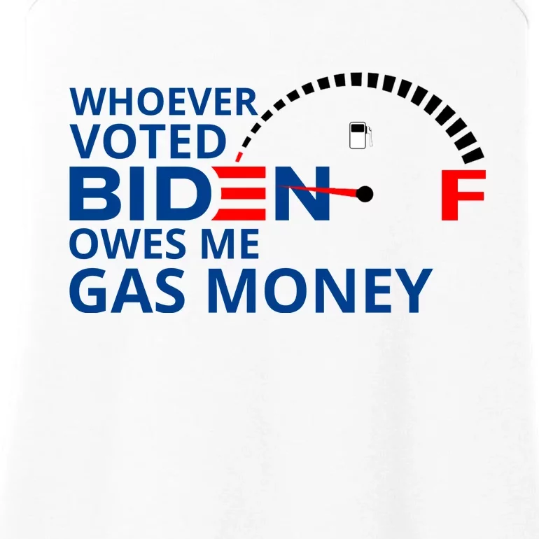 Whoever Voted For Biden Owes Me Gas Money Ladies Essential Tank