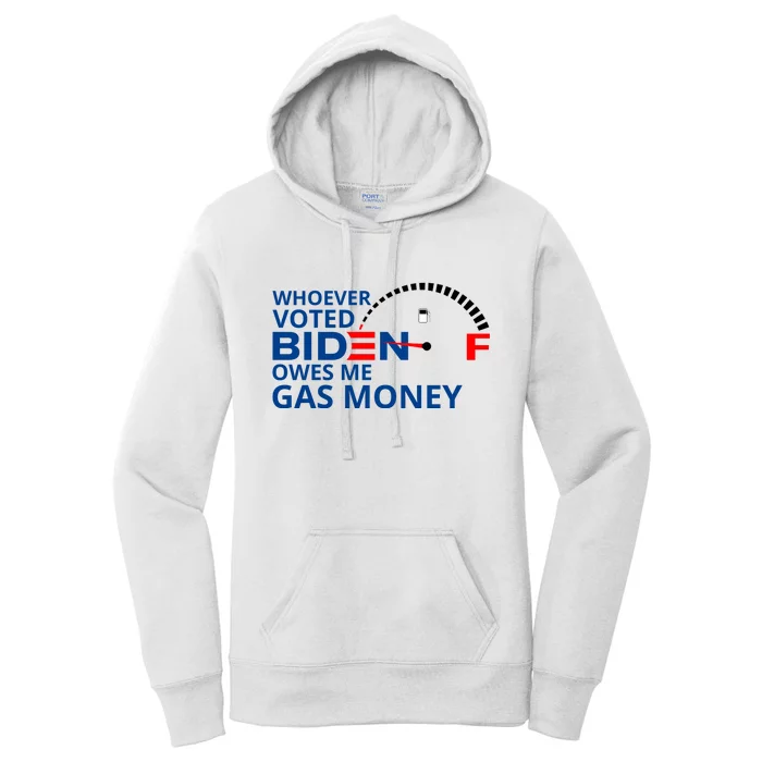 Whoever Voted For Biden Owes Me Gas Money Women's Pullover Hoodie