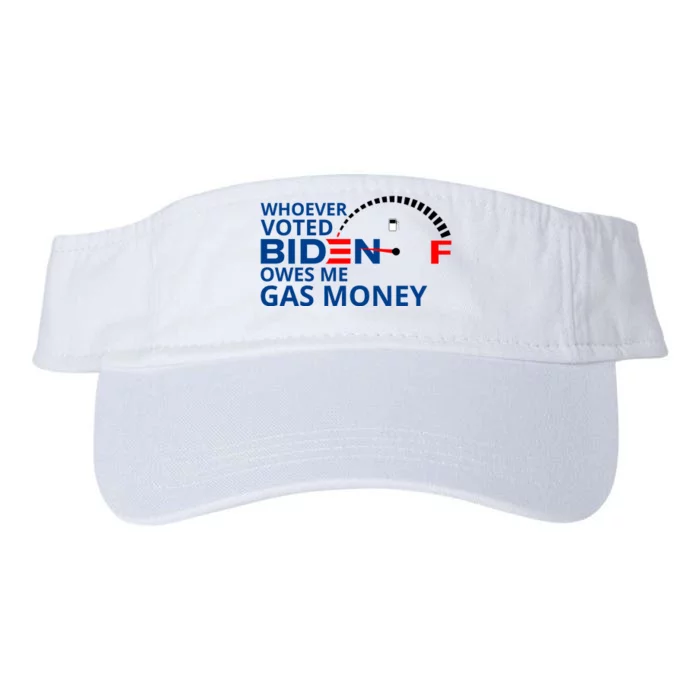 Whoever Voted For Biden Owes Me Gas Money Valucap Bio-Washed Visor