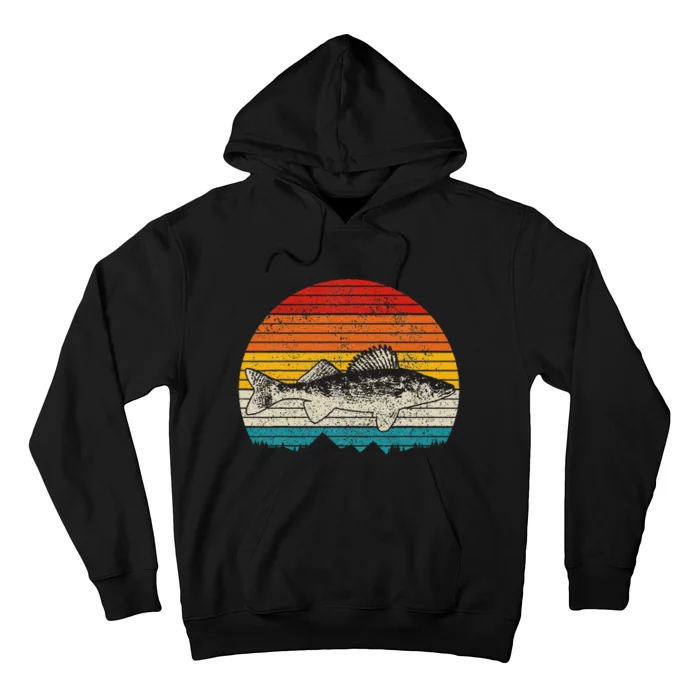 Walleye Vintage Fishing Men Walleye Fisherman Fish Hoodie