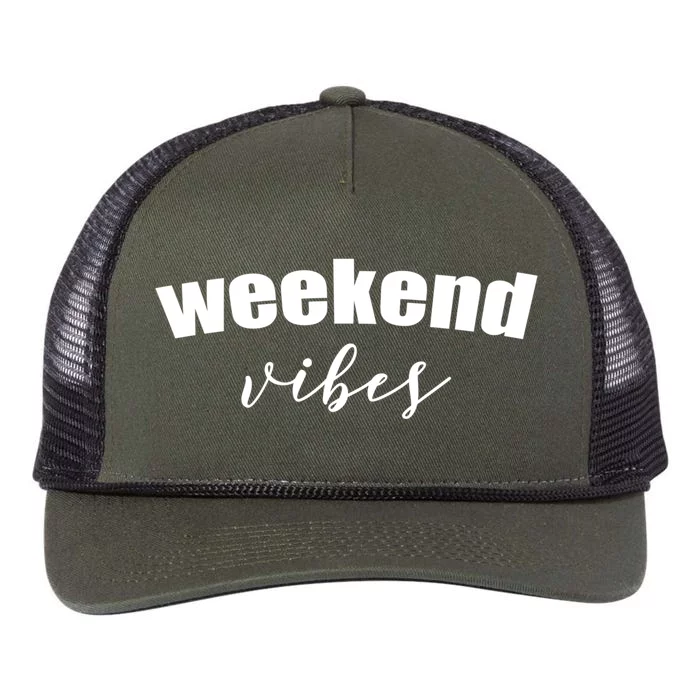 Weekend Vibes Gift Retro Rope Trucker Hat Cap