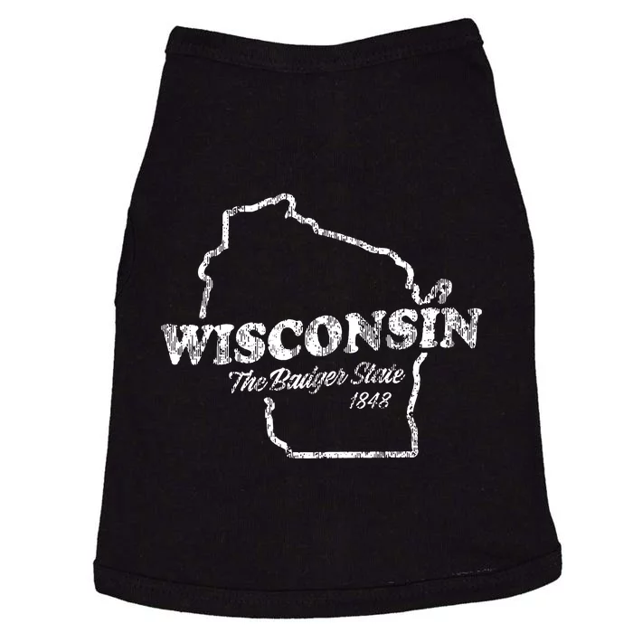 Wisconsin Vintage Graphic Wi The Badger State Doggie Tank