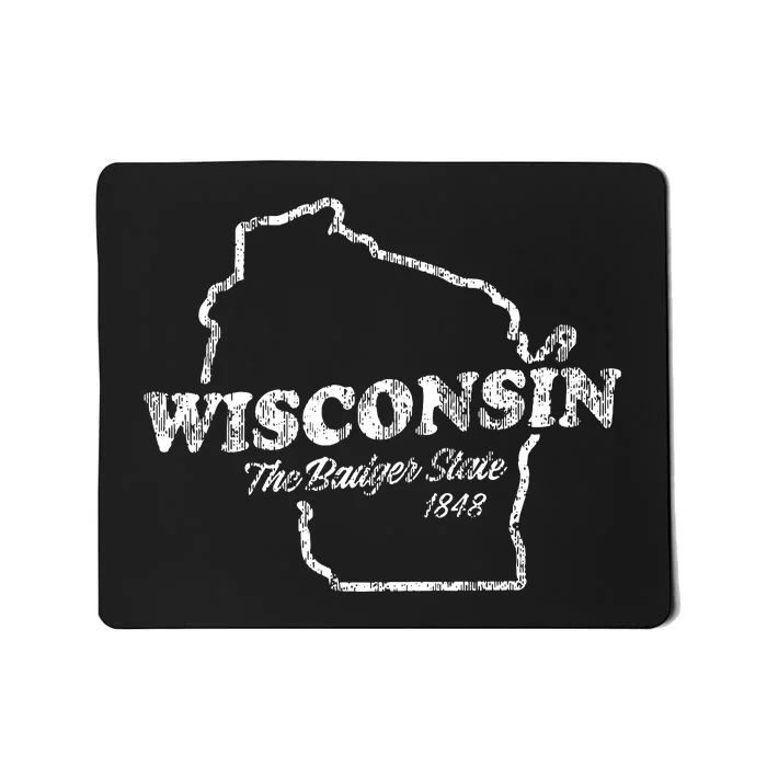 Wisconsin Vintage Graphic Wi The Badger State Mousepad