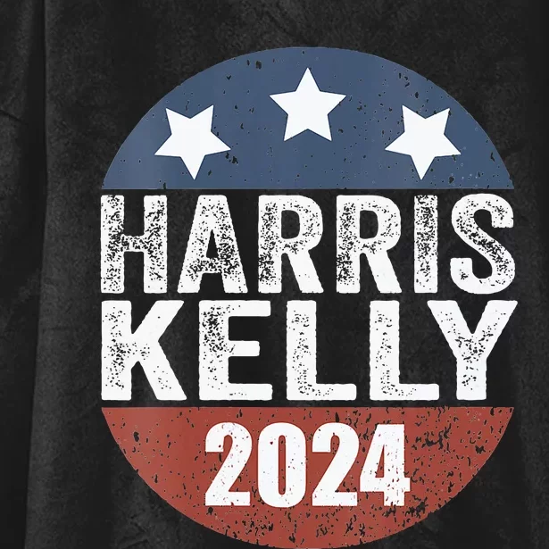 Wo Vote Harris Kelly 2024 President Distressed Us Flag Elect Hooded Wearable Blanket