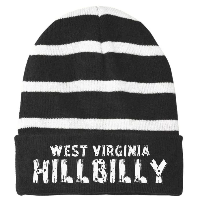 West Virginia Hillbilly Striped Beanie with Solid Band