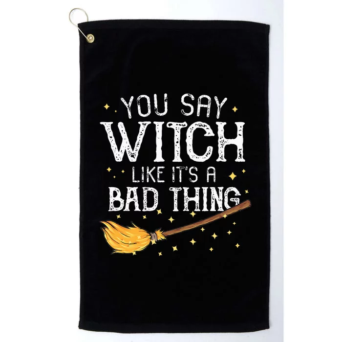 Witchy Vibes Halloween Present Platinum Collection Golf Towel