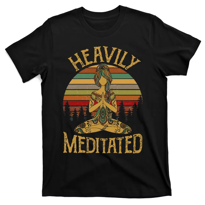 Womens Vintage Heavily Meditated Yoga Meditation Spiritual Warrior T-Shirt