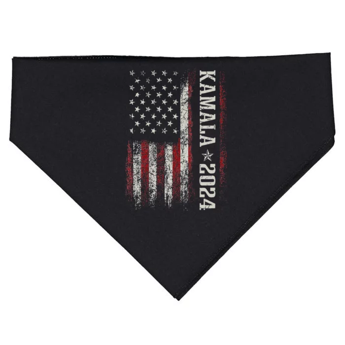 Wo Vintage Kamala Harris 2024 For President Election Campaign USA-Made Doggie Bandana