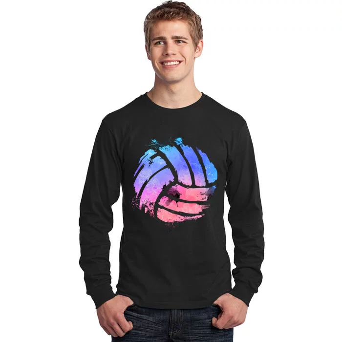 Watercolor Volleyball Lover Beach Volleyball Player Pullover Hoodie Tall Long Sleeve T-Shirt