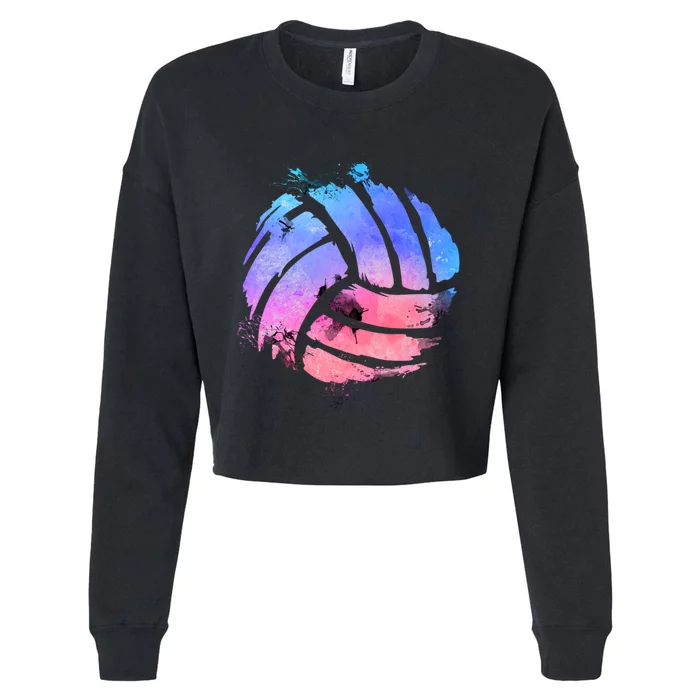 Watercolor Volleyball Lover Beach Volleyball Player Pullover Hoodie Cropped Pullover Crew