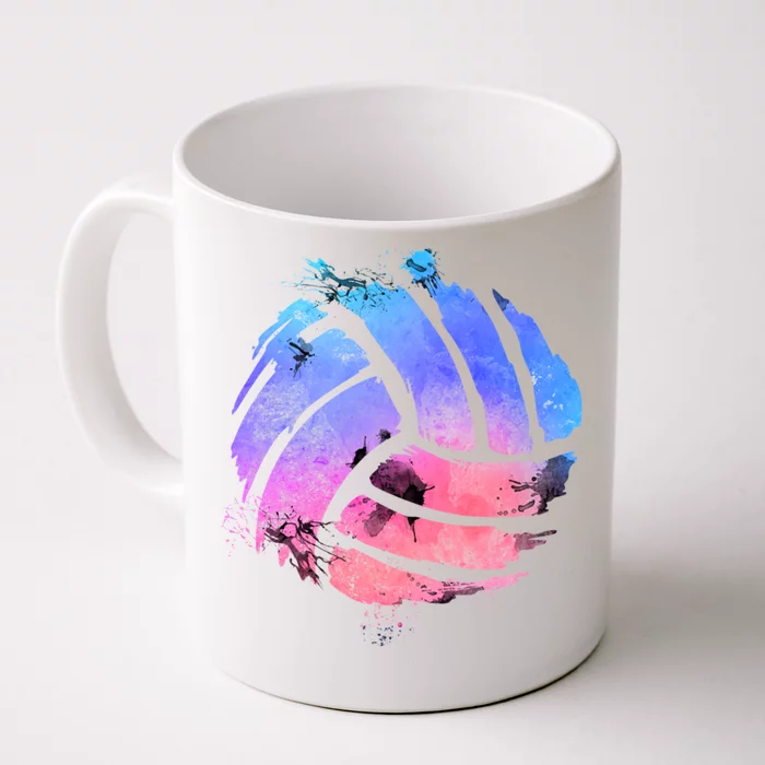 Watercolor Volleyball Lover Beach Volleyball Player Pullover Hoodie Front & Back Coffee Mug