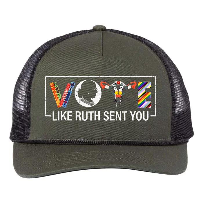 Women Vote Like Ruth Sent You Uterus Feminist Retro Rope Trucker Hat Cap