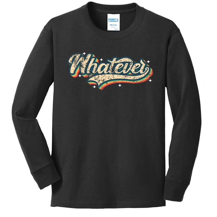 Whatever Vintage Look Slang 70s Costume Or 80s Costume Kids Long Sleeve Shirt