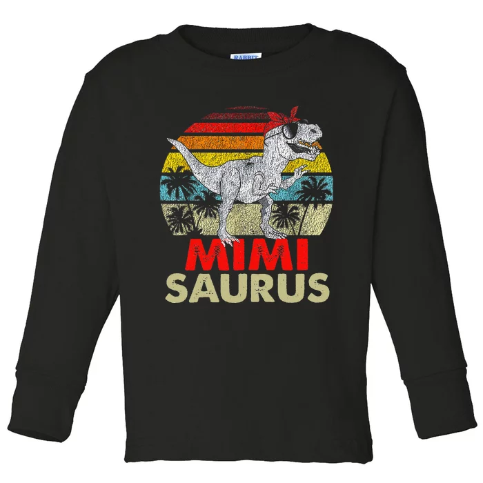 Womens Vintage Mimisaurus T Rex Dinosaur Mother Mimi Saurus Toddler Long Sleeve Shirt