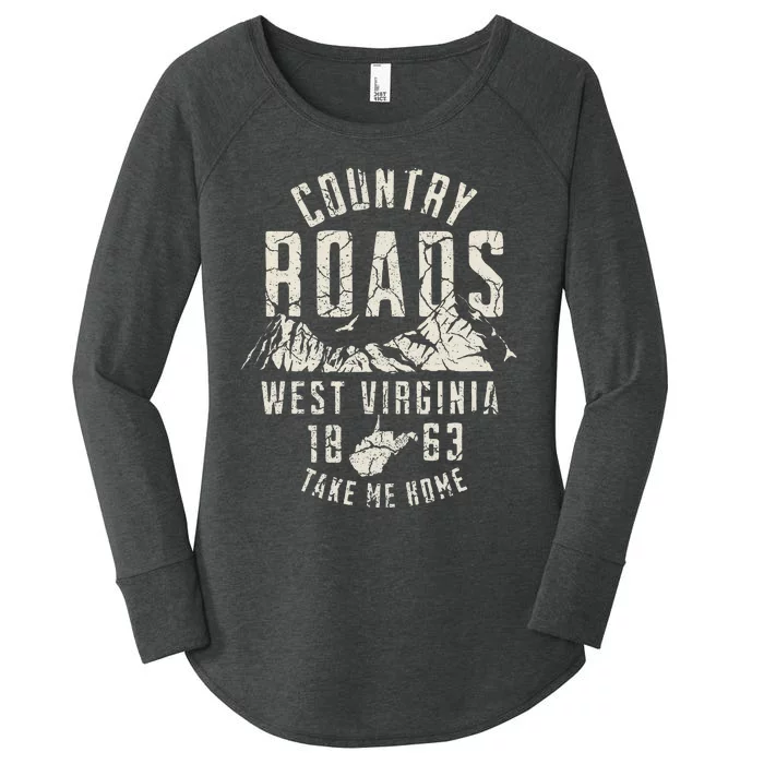 West Virginia Map Home Country Roads Women's Perfect Tri Tunic Long Sleeve Shirt