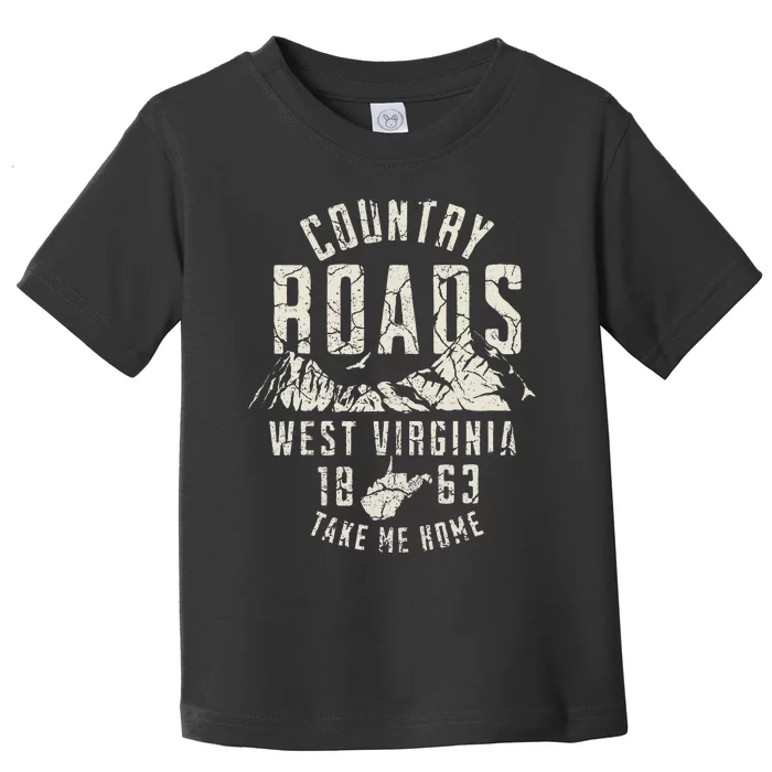 West Virginia Map Home Country Roads Toddler T-Shirt