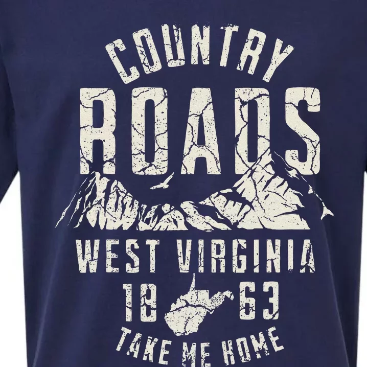 West Virginia Map Home Country Roads Sueded Cloud Jersey T-Shirt