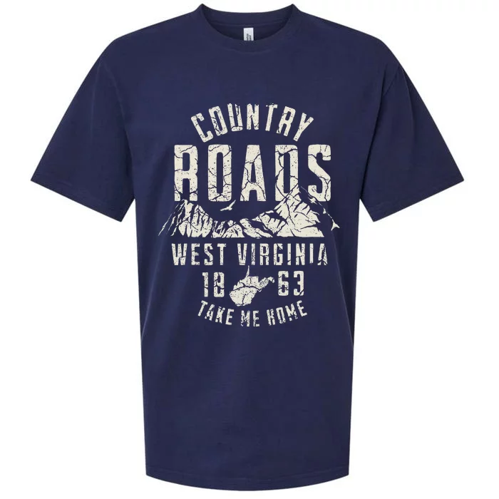 West Virginia Map Home Country Roads Sueded Cloud Jersey T-Shirt