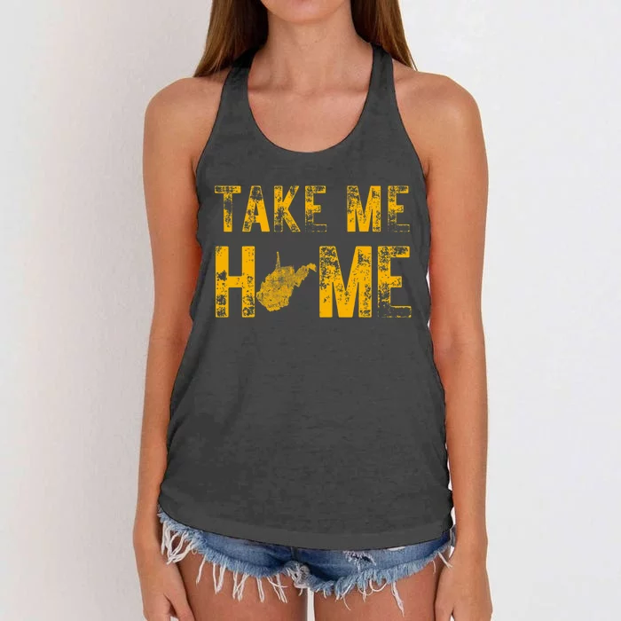 West Virginia Map Home WV Vintage Women's Knotted Racerback Tank