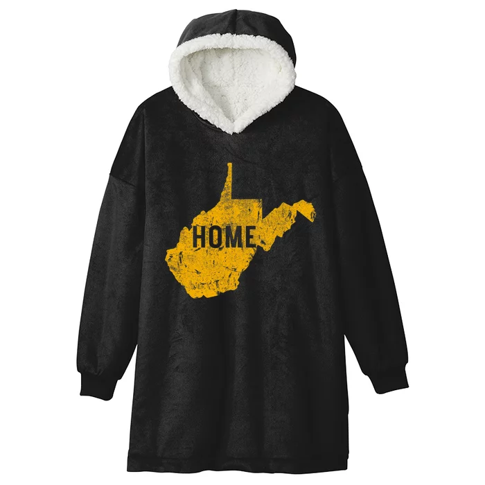 West Virginia Map Home WV Vintage Hooded Wearable Blanket