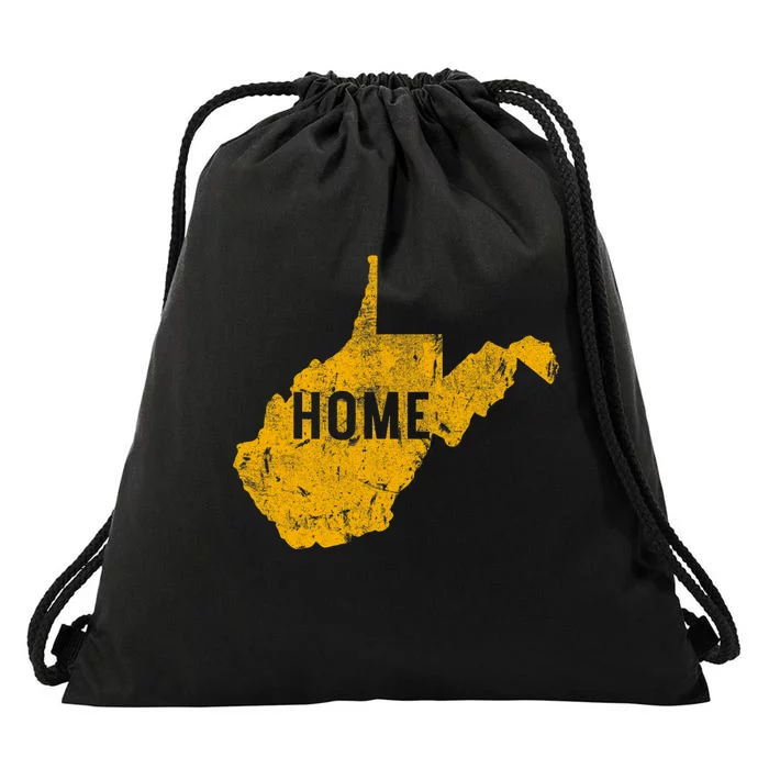 West Virginia Map Home WV Vintage Drawstring Bag