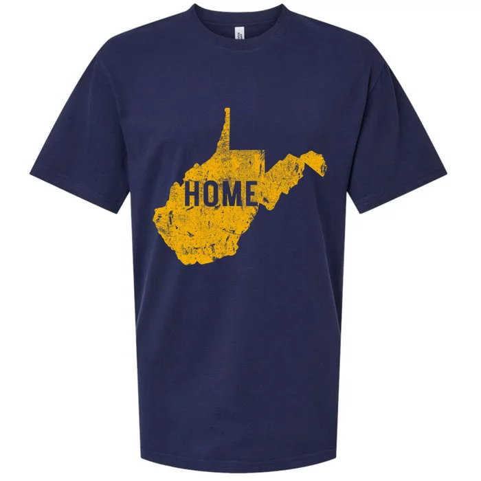 West Virginia Map Home WV Vintage Sueded Cloud Jersey T-Shirt