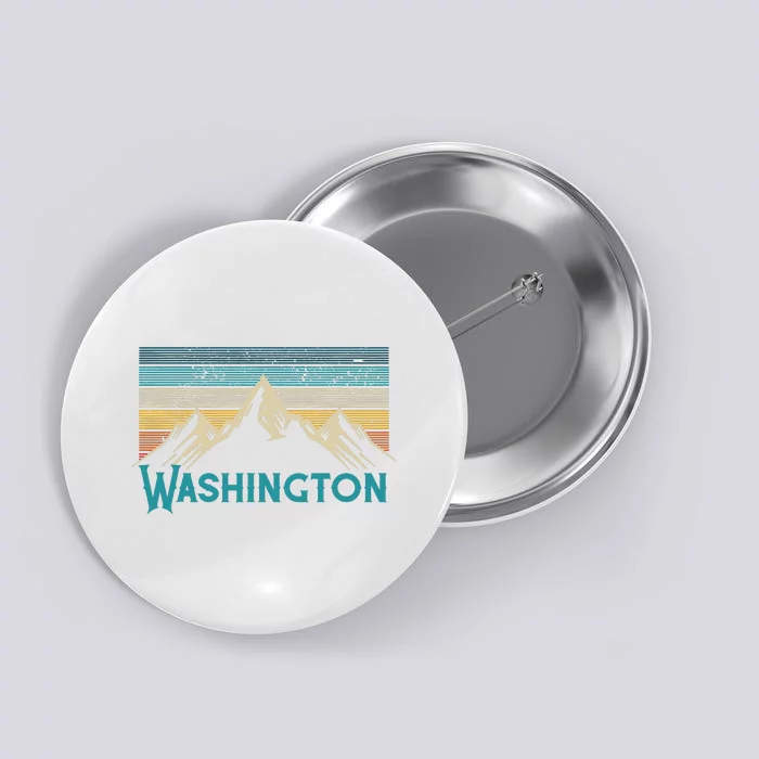 Washington Vintage Mountains Nature Hiking Souvenir Gift Button