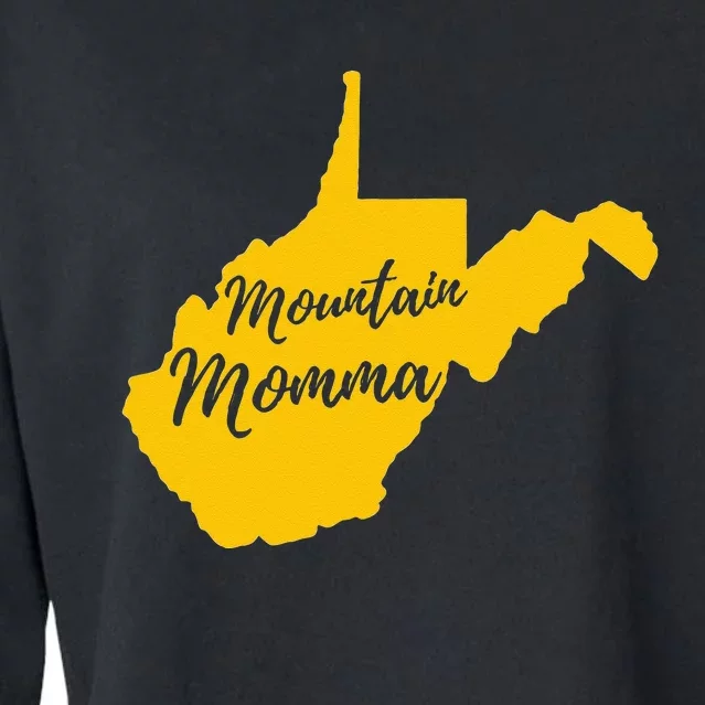 West Virginia Mountain Momma State Map Home Cropped Pullover Crew