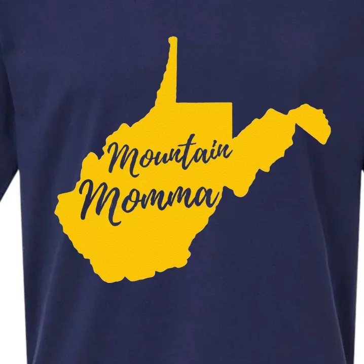 West Virginia Mountain Momma State Map Home Sueded Cloud Jersey T-Shirt