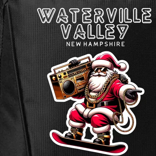 Waterville Valley New Hampshire Christmas Snowboard Santa Gift City Backpack