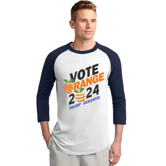 Women Vote Orange Trump Desantis 2024 Presidential Election Gift Baseball Sleeve Shirt