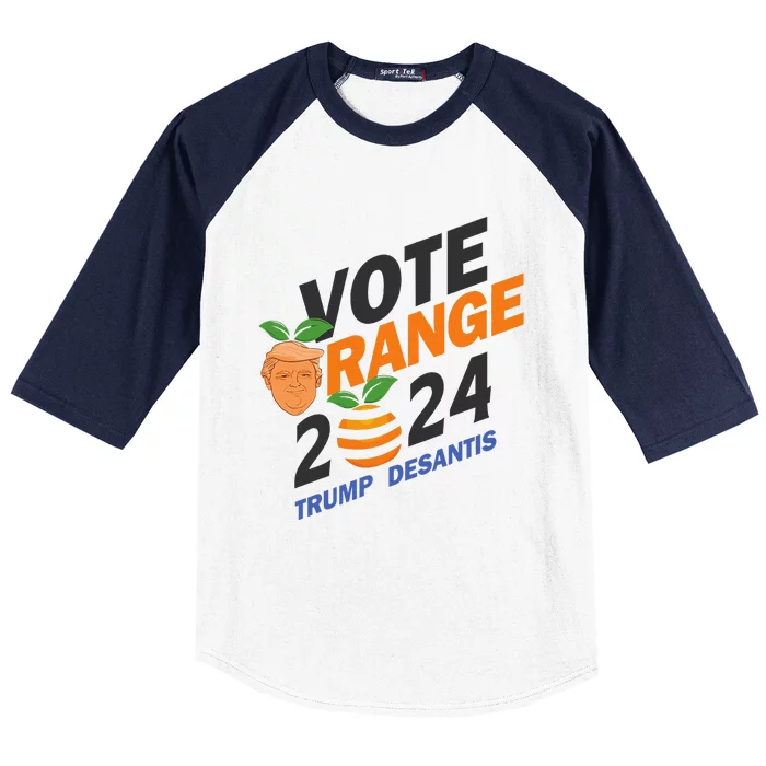 Women Vote Orange Trump Desantis 2024 Presidential Election Gift Baseball Sleeve Shirt