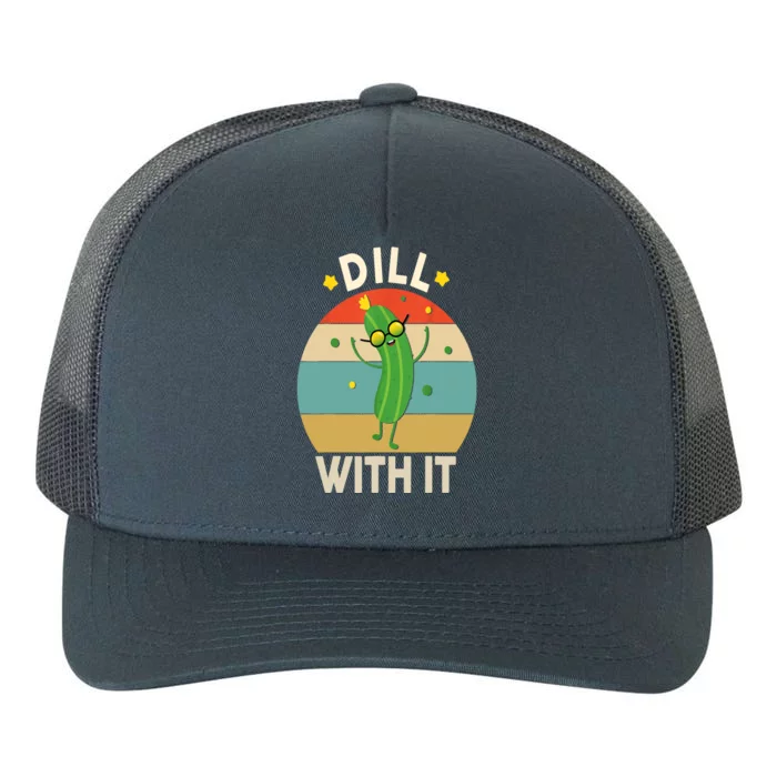 Women Vintage Pickle Funny Dill With It Vegan Gift Yupoong Adult 5-Panel Trucker Hat