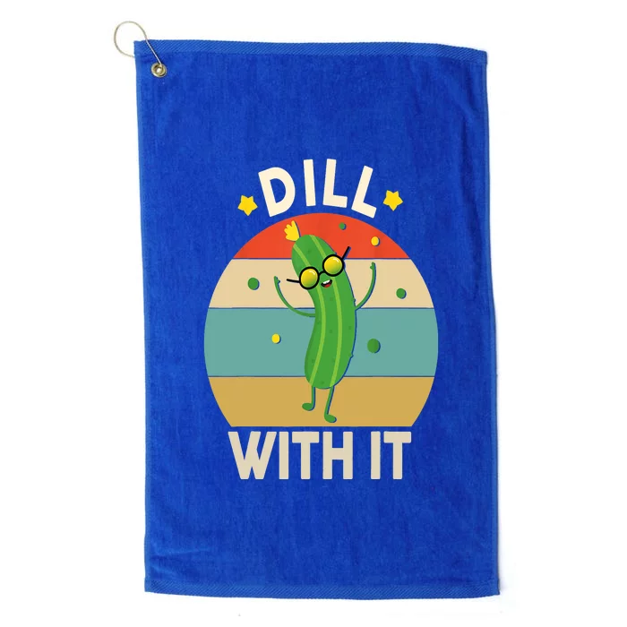 Women Vintage Pickle Funny Dill With It Vegan Gift Platinum Collection Golf Towel