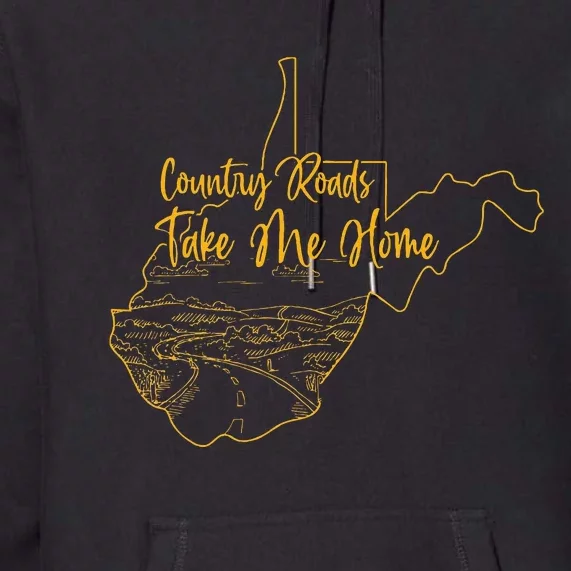 West Virginia Pride Wv Home Country Roads Footprint Premium Hoodie