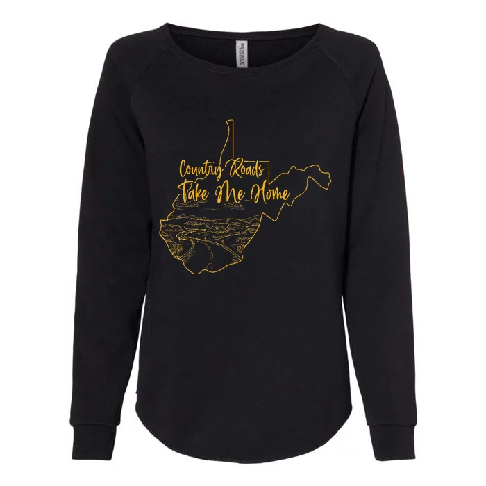 West Virginia Pride Wv Home Country Roads Footprint Womens California Wash Sweatshirt