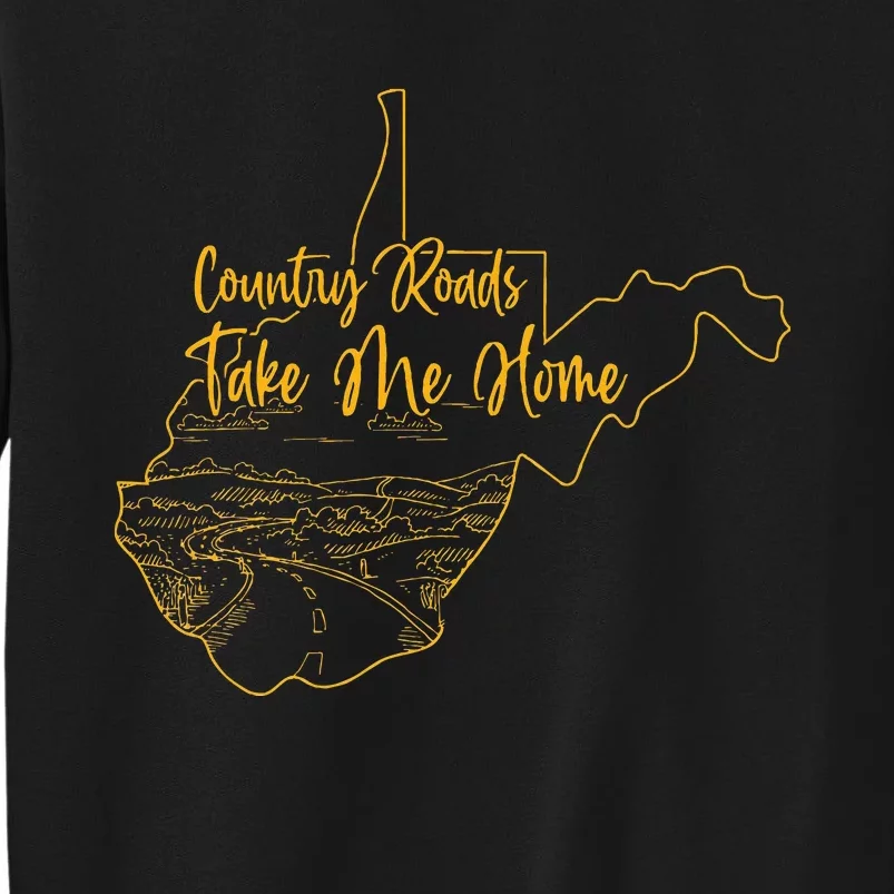 West Virginia Pride Wv Home Country Roads Footprint Tall Sweatshirt