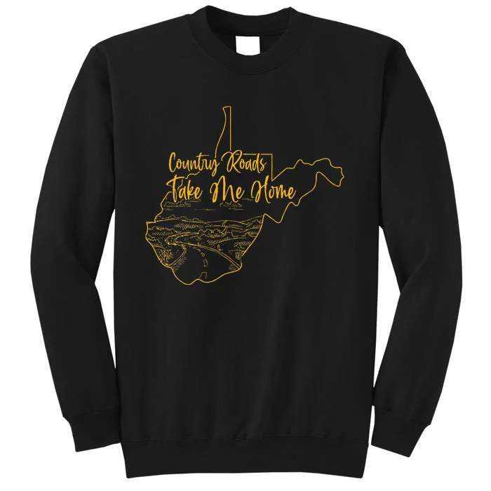 West Virginia Pride Wv Home Country Roads Footprint Tall Sweatshirt