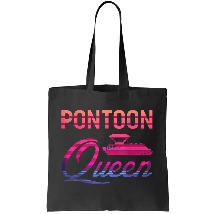 Womens Vintage Pontoon Queen Funny Boating T Tote Bag