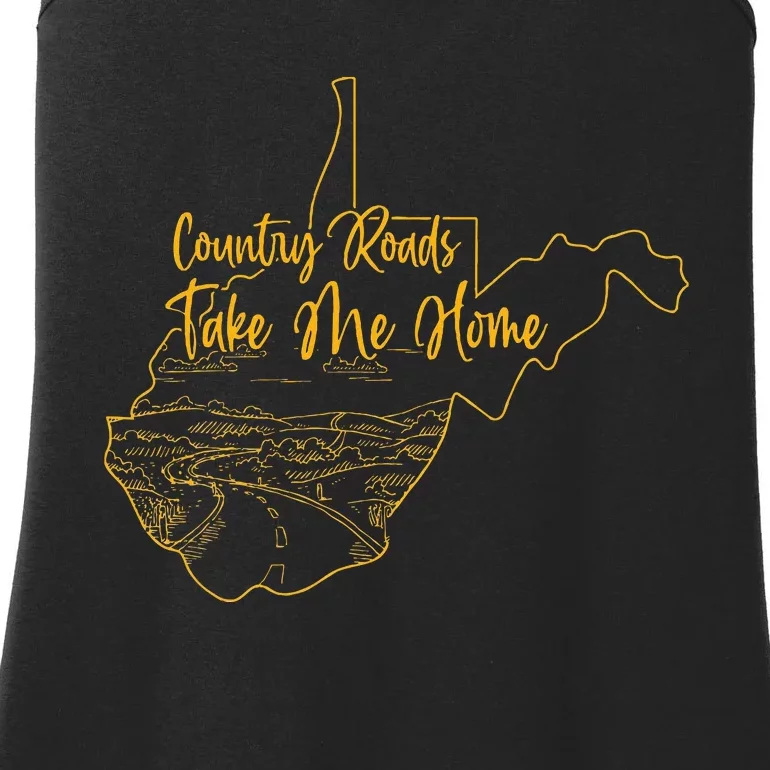 West Virginia Pride Wv Home Country Roads Footprint Ladies Essential Tank